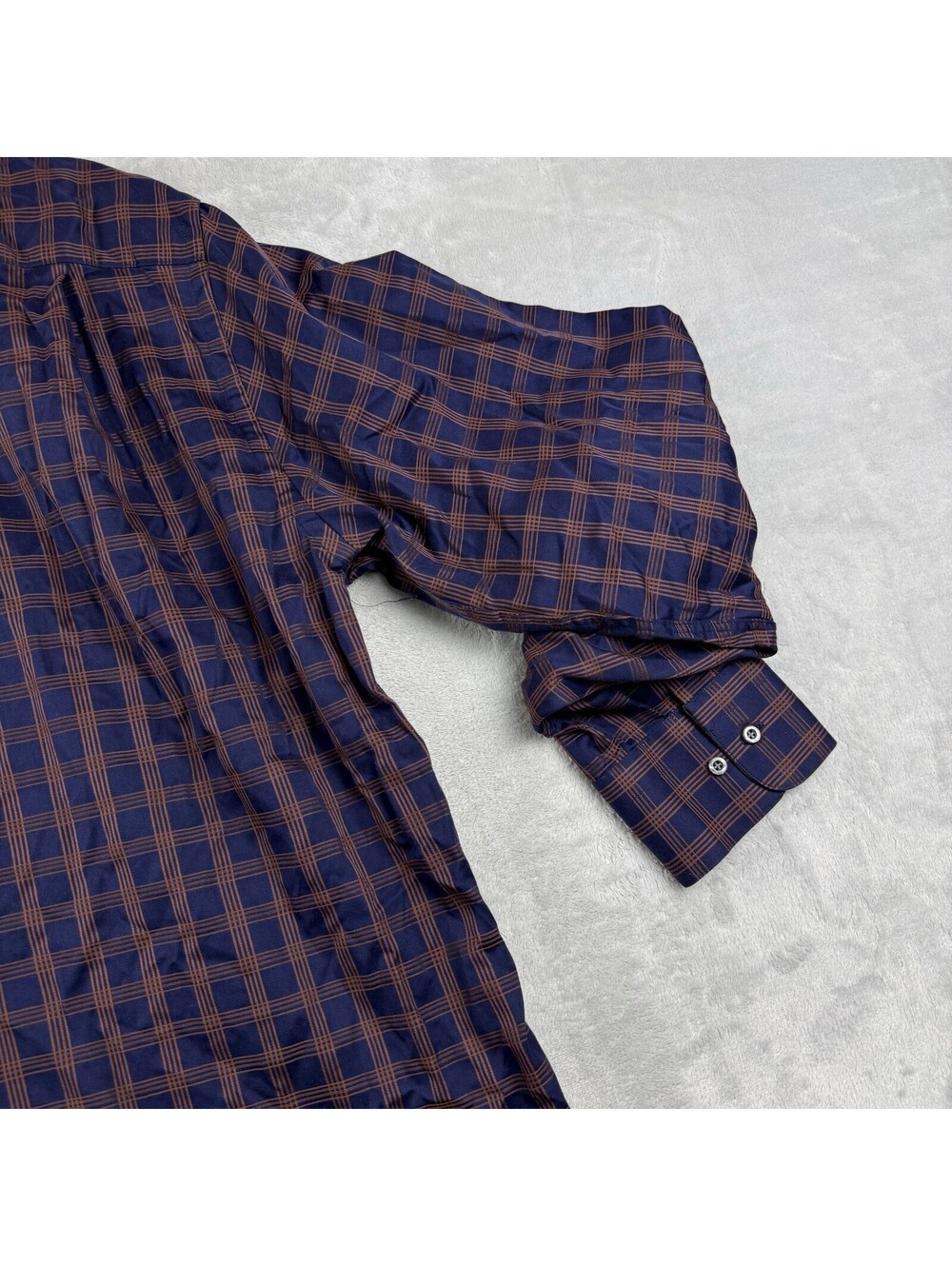 Proper Cloth Men Button Down Dress Shirt Plaid 17.5 Pure Cotton 100 2 Ply Office - Picture 10 of 10